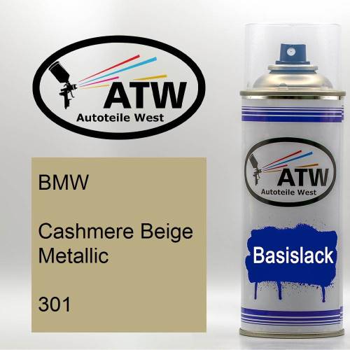 BMW, Cashmere Beige Metallic, 301: 400ml Sprühdose, von ATW Autoteile West.